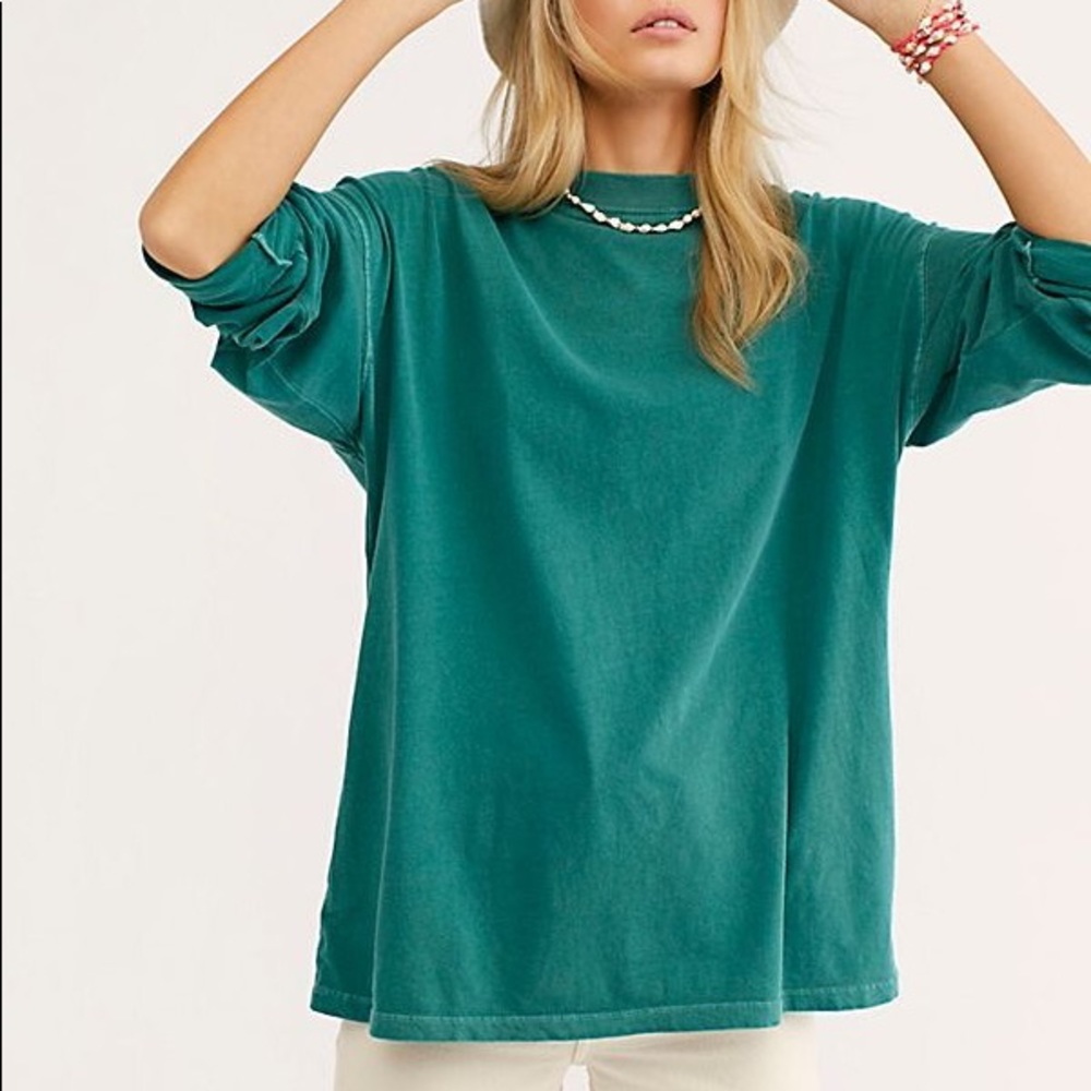 Free people be free mock neck oversized tee tunic